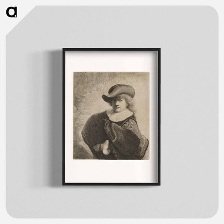 アートポスター-Rembrandt Wearing a Soft Hat Cocked - レンブラント ファン レイン Poster.