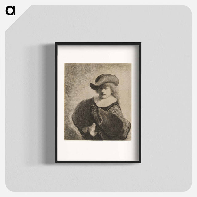 アートポスター-Rembrandt Wearing a Soft Hat Cocked - レンブラント ファン レイン Poster.