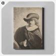 アートパネル-Rembrandt Wearing a Soft Hat Cocked - レンブラント ファン レイン Canvas.