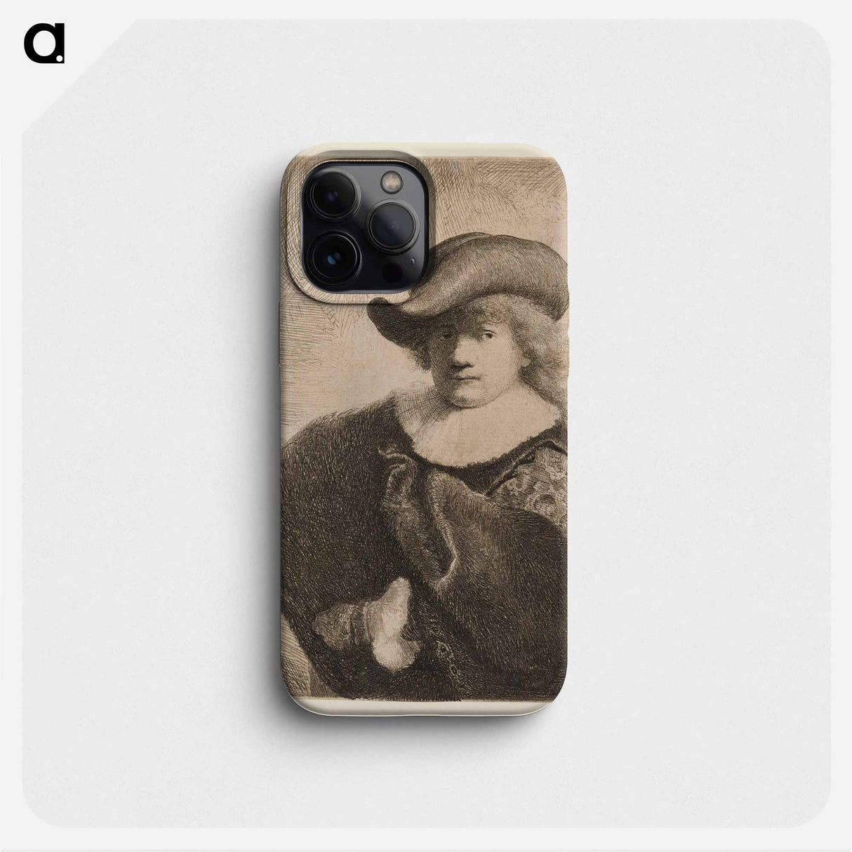 Rembrandt Wearing a Soft Hat Cocked - レンブラント ファン レイン Phone Case.