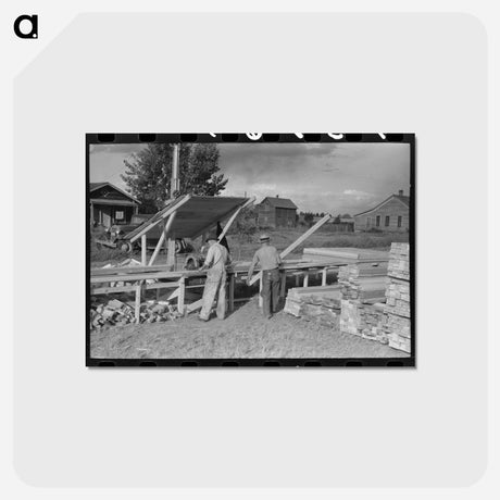 アートポストカード-Lumber Camp Construction
 - ラッセル リー Postcard.