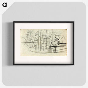 アートポスター-Abstracted cityscape from sketchbook 130 - テオ ファン ドゥースブルフ Poster.