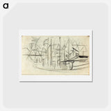 アートポストカード-Abstracted cityscape from sketchbook 130 - テオ ファン ドゥースブルフ Postcard.