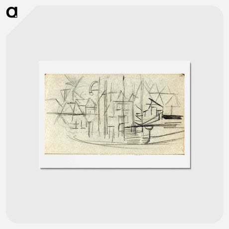 アートポストカード-Abstracted cityscape from sketchbook 130 - テオ ファン ドゥースブルフ Postcard.