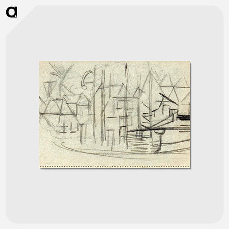 アートポストカード-Abstracted cityscape from sketchbook 130 - テオ ファン ドゥースブルフ Postcard.
