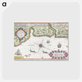 アートポストカード-Kaart van de noordkust van Engeland bij Newcastle upon Tyne - アンティーク地図 Postcard.