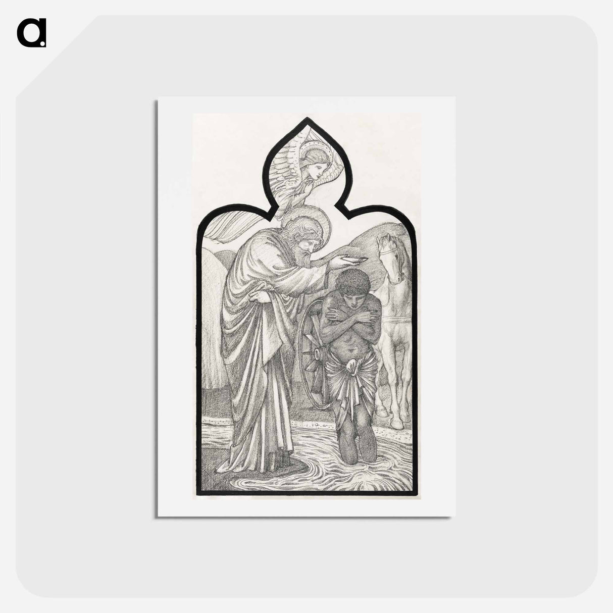 アートポストカード-Saint Philip Baptising the Eunuch - エドワード バーン ジョーンズ Postcard.