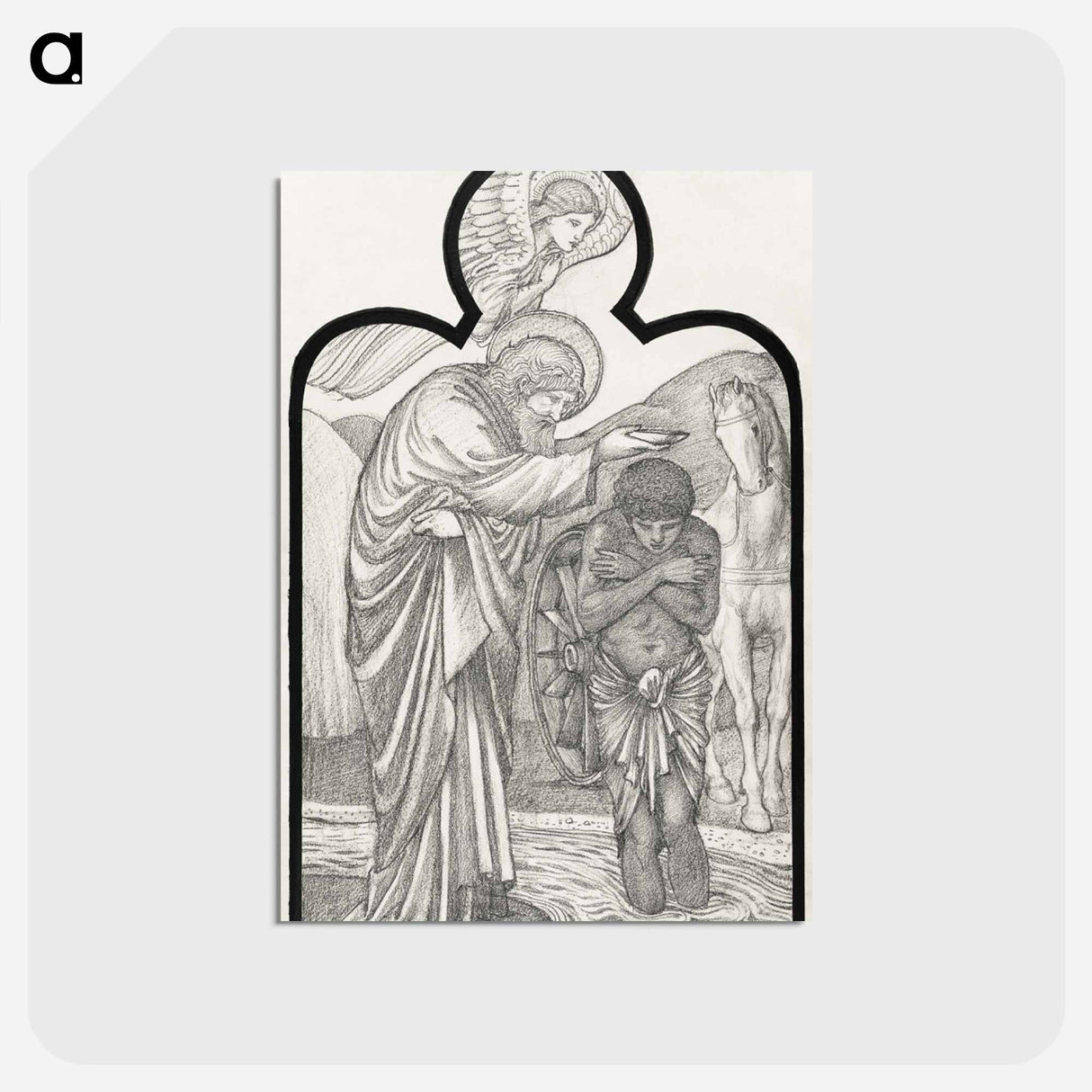アートポストカード-Saint Philip Baptising the Eunuch - エドワード バーン ジョーンズ Postcard.