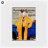 アートポストカード-Automobile calendar for 1906 print in high resolution by Edward Penfield. - エドワード ペンフィールド Postcard.