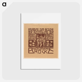 アートポストカード-Invitation to an Exhibition of the Artists Group Brücke - エルンスト ルートヴィヒ キルヒナー Postcard.