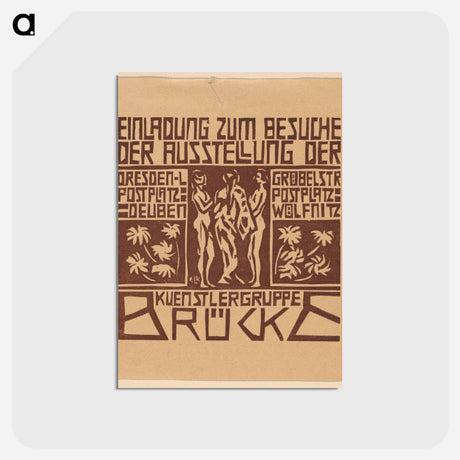 アートポストカード-Invitation to an Exhibition of the Artists Group Brücke - エルンスト ルートヴィヒ キルヒナー Postcard.