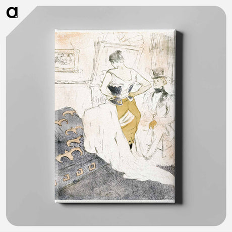 アートパネル-Fastening a Corset - アンリ ド トゥールーズ ロートレック Canvas.