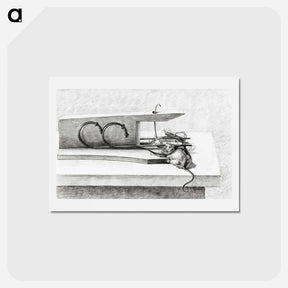 アートポストカード-Mouse in a mousetrap - ジャン ベルナール Postcard.