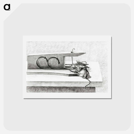 アートポストカード-Mouse in a mousetrap - ジャン ベルナール Postcard.
