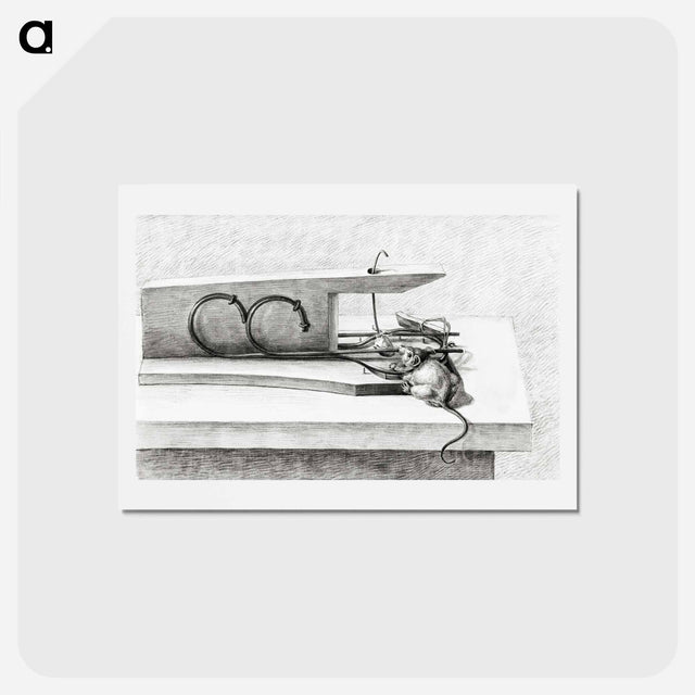アートポストカード-Mouse in a mousetrap - ジャン ベルナール Postcard.