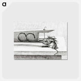 アートポストカード-Mouse in a mousetrap - ジャン ベルナール Postcard.