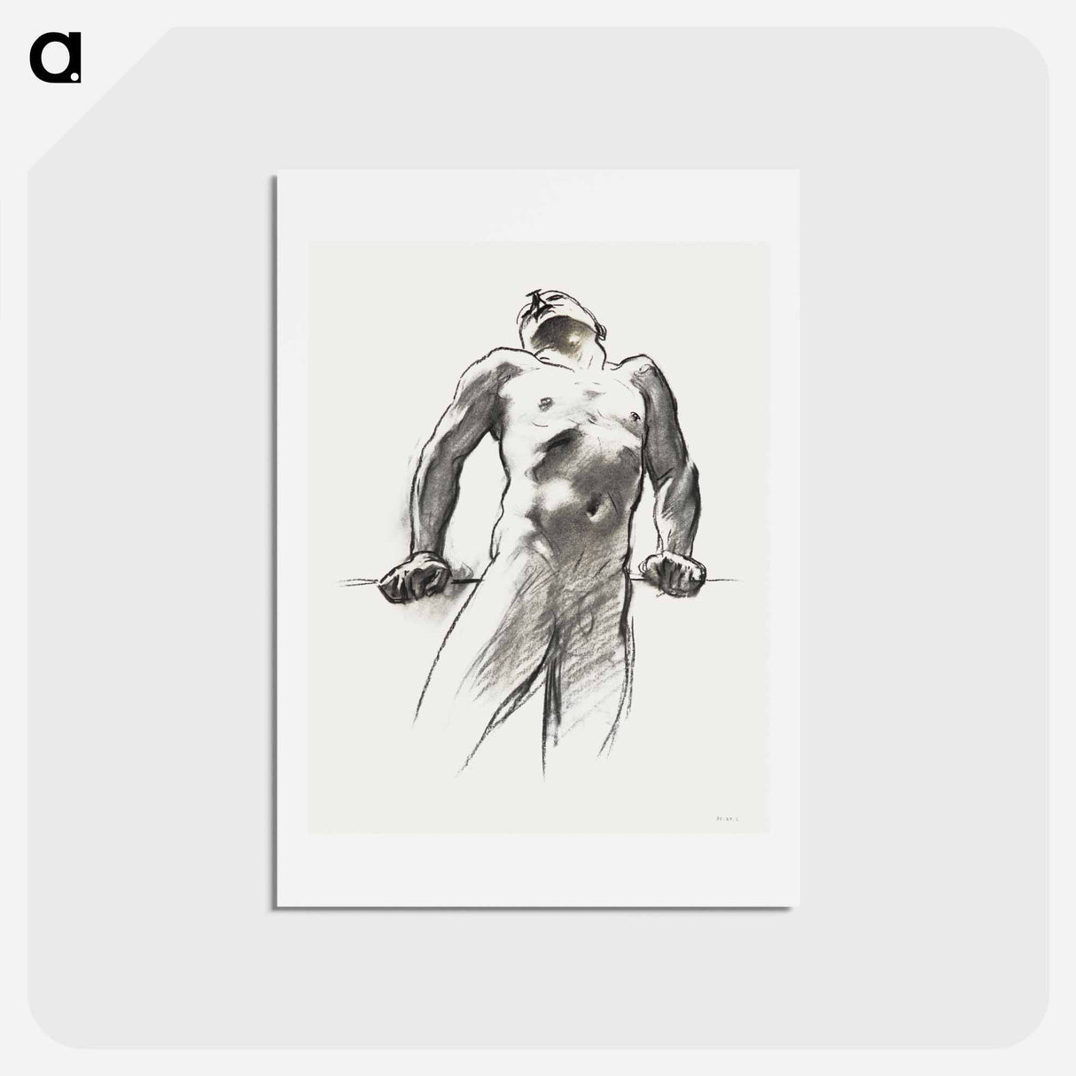 アートポストカード-Man Standing, Head Thrown Back - ジョン シンガー サージェント Postcard.