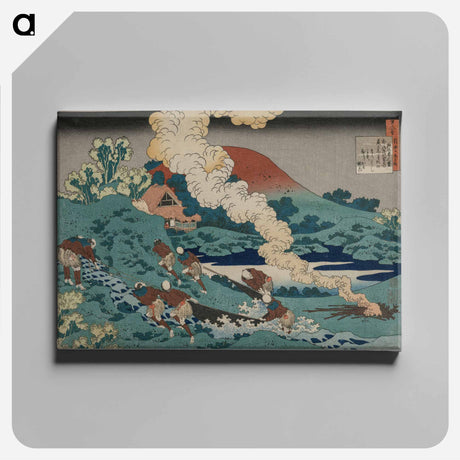 アートパネル-Hokusai's Gedicht von Kakinomoto No Hitomaro - 葛飾 北斎 Canvas.