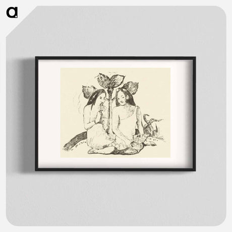 アートポスター-Two Sitting Maori Women - ポール ゴーギャン Poster.