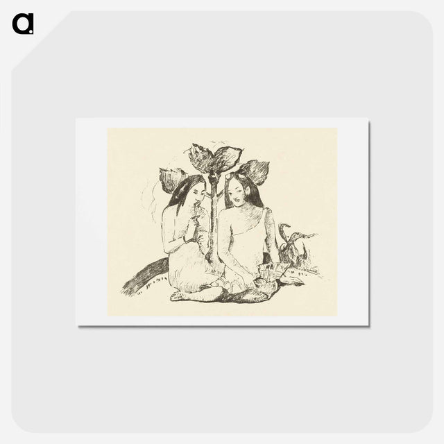 アートポストカード-Two Sitting Maori Women - ポール ゴーギャン Postcard.