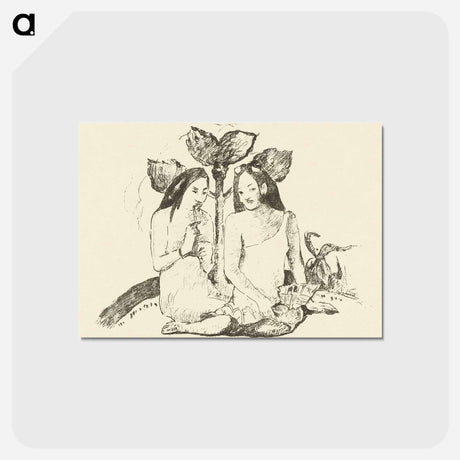 アートポストカード-Two Sitting Maori Women - ポール ゴーギャン Postcard.