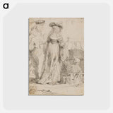 アートポストカード-Death Appearing to a Wedded Couple from an Open Grave - レンブラント ファン レイン Postcard.
