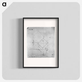 アートポスター-Axonometric drawing of the house in Meudon - テオ ファン ドゥースブルフ Poster.