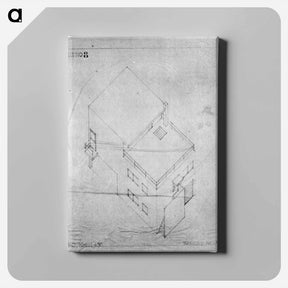 アートパネル-Axonometric drawing of the house in Meudon - テオ ファン ドゥースブルフ Canvas.