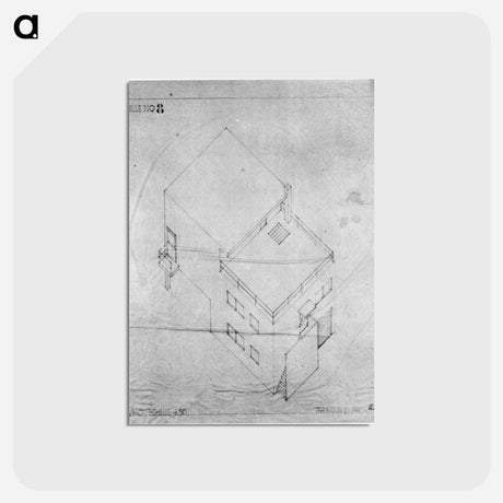 アートポストカード-Axonometric drawing of the house in Meudon - テオ ファン ドゥースブルフ Postcard.