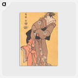 アートポストカード-Actor Segawa Tomisaburo II as the Courtesan Toyama and Actor Ichikawa Kurizo as Higashiyama Yoshiwakamaru - 東洲斎 写楽 Postcard.