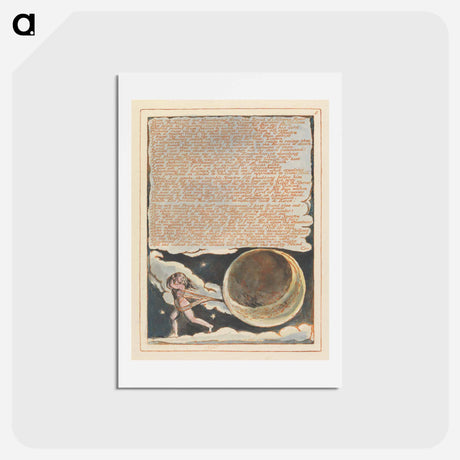 アートポストカード-Jerusalem, Plate 8, "Rose up against me...." - ウィリアム ブレイク Postcard.