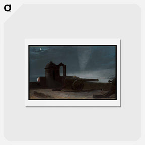 アートポストカード-Searchlight on Harbor Entrance, Santiago de Cuba - ウィンスロー ホーマー Postcard.