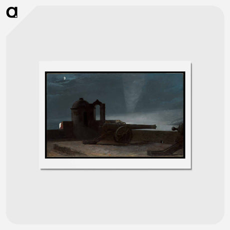 アートポストカード-Searchlight on Harbor Entrance, Santiago de Cuba - ウィンスロー ホーマー Postcard.