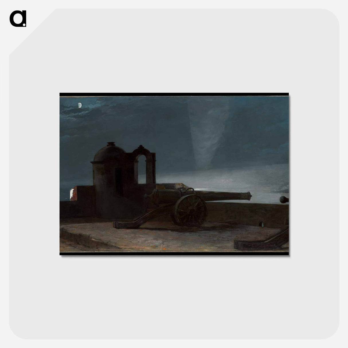 アートポストカード-Searchlight on Harbor Entrance, Santiago de Cuba - ウィンスロー ホーマー Postcard.