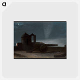 アートポストカード-Searchlight on Harbor Entrance, Santiago de Cuba - ウィンスロー ホーマー Postcard.