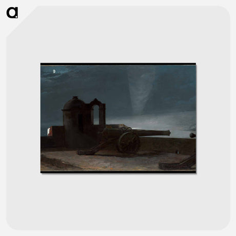 アートポストカード-Searchlight on Harbor Entrance, Santiago de Cuba - ウィンスロー ホーマー Postcard.