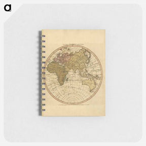 アートメモ帳-Western New World or Hemisphere. Eastern Old World or Hemisphere - アンティーク地図 Memo.