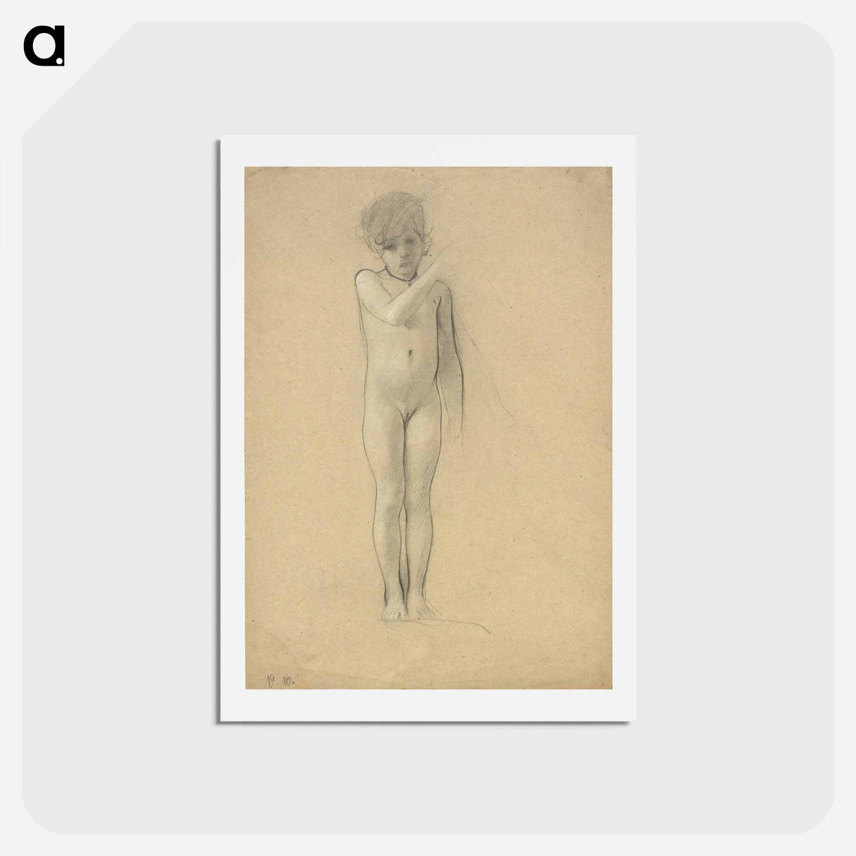 アートポストカード-Nude of a girl - グスタフ クリムト Postcard.