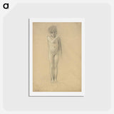 アートポストカード-Nude of a girl - グスタフ クリムト Postcard.