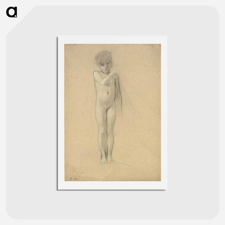 アートポストカード-Nude of a girl - グスタフ クリムト Postcard.