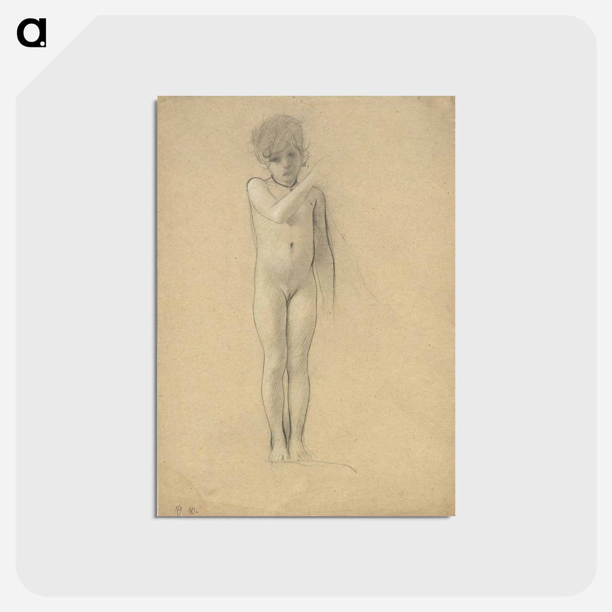 アートポストカード-Nude of a girl - グスタフ クリムト Postcard.