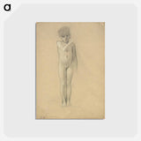 アートポストカード-Nude of a girl - グスタフ クリムト Postcard.