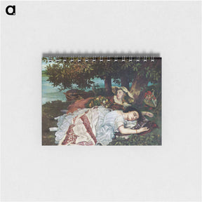 アートメモ帳-Young Ladies on the Banks of the Seine (Summer) - ギュスターヴ クールベ Memo.