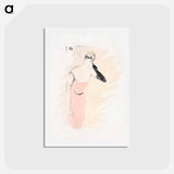 アートポストカード-Yvette Guilbert in "Columbine a Pierrot" - アンリ ド トゥールーズ ロートレック Postcard.