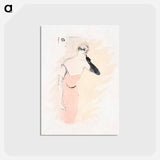 アートポストカード-Yvette Guilbert in "Columbine a Pierrot" - アンリ ド トゥールーズ ロートレック Postcard.