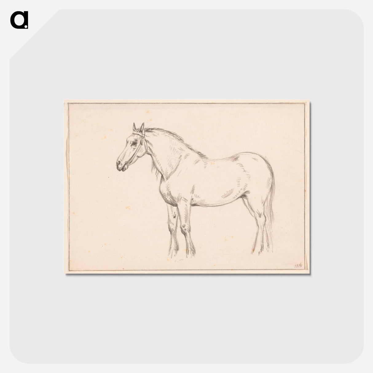アートポストカード-Staand paard, naar links - ジャン ベルナール Postcard.