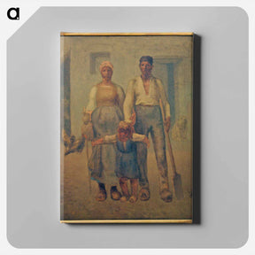 アートパネル-Peasant family - ジャン フランソワ ミレー Canvas.