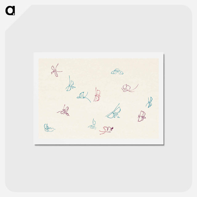アートポストカード-One Thousand Butterflies - 神坂 雪佳 Postcard.