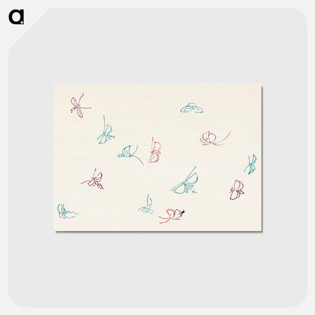 アートポストカード-One Thousand Butterflies - 神坂 雪佳 Postcard.