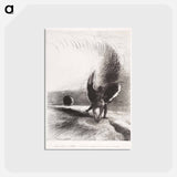アートポストカード-In the Shadow of the Wing, the Black Creature Bit - オディロン ルドン Postcard.